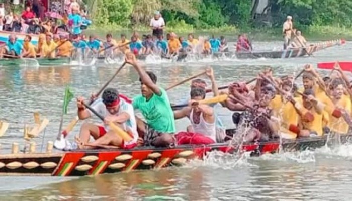 ঝালডাঙ্গার বিলে ঐতিহ্যবাহী নৌকাবাইচ